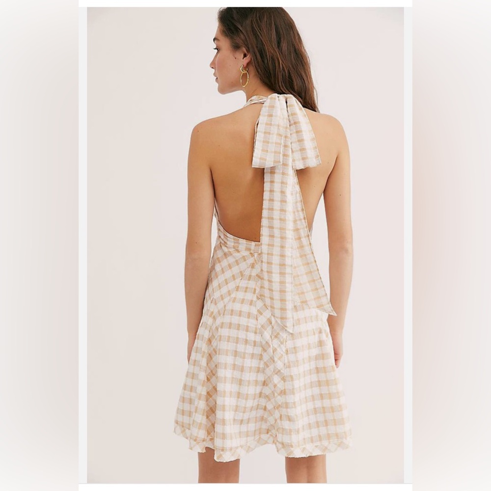 NWT Free People Tea Combo Plaid Dress